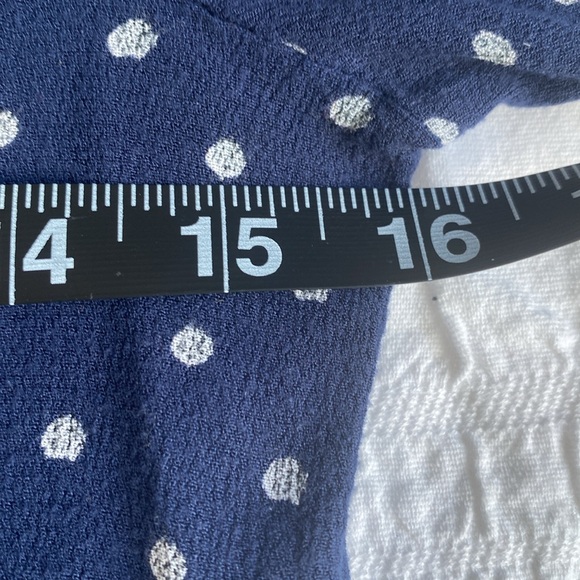 Lucky 🍀 Brand long sleeved blouse in baby doll style.Navy with white dots. XS - Picture 8 of 11